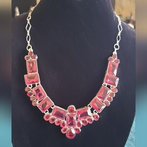 Red Purple Gemstone Necklace